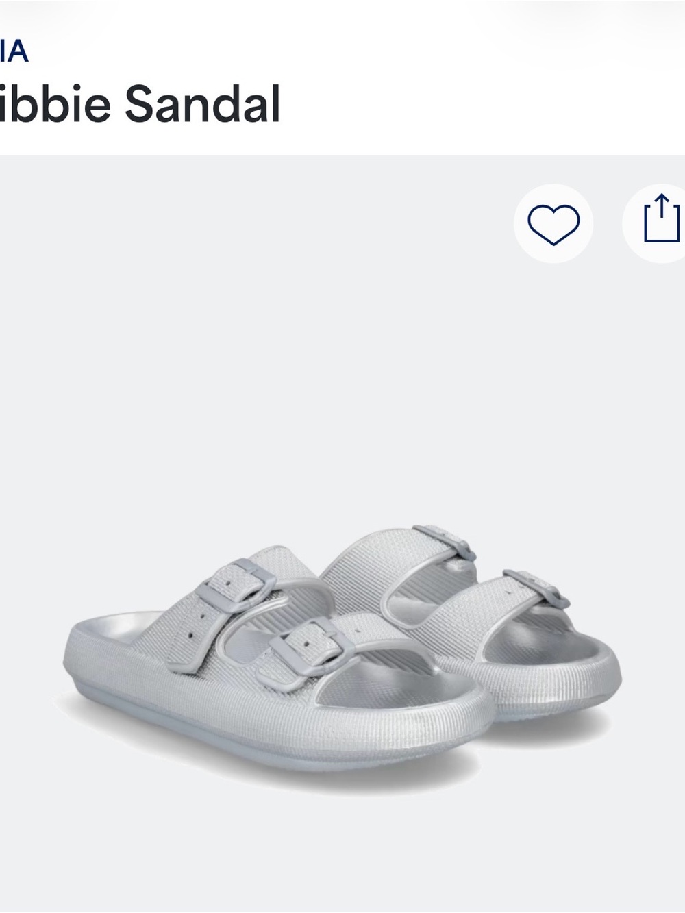 MIA Silver Double-Buckle Slide Sandals